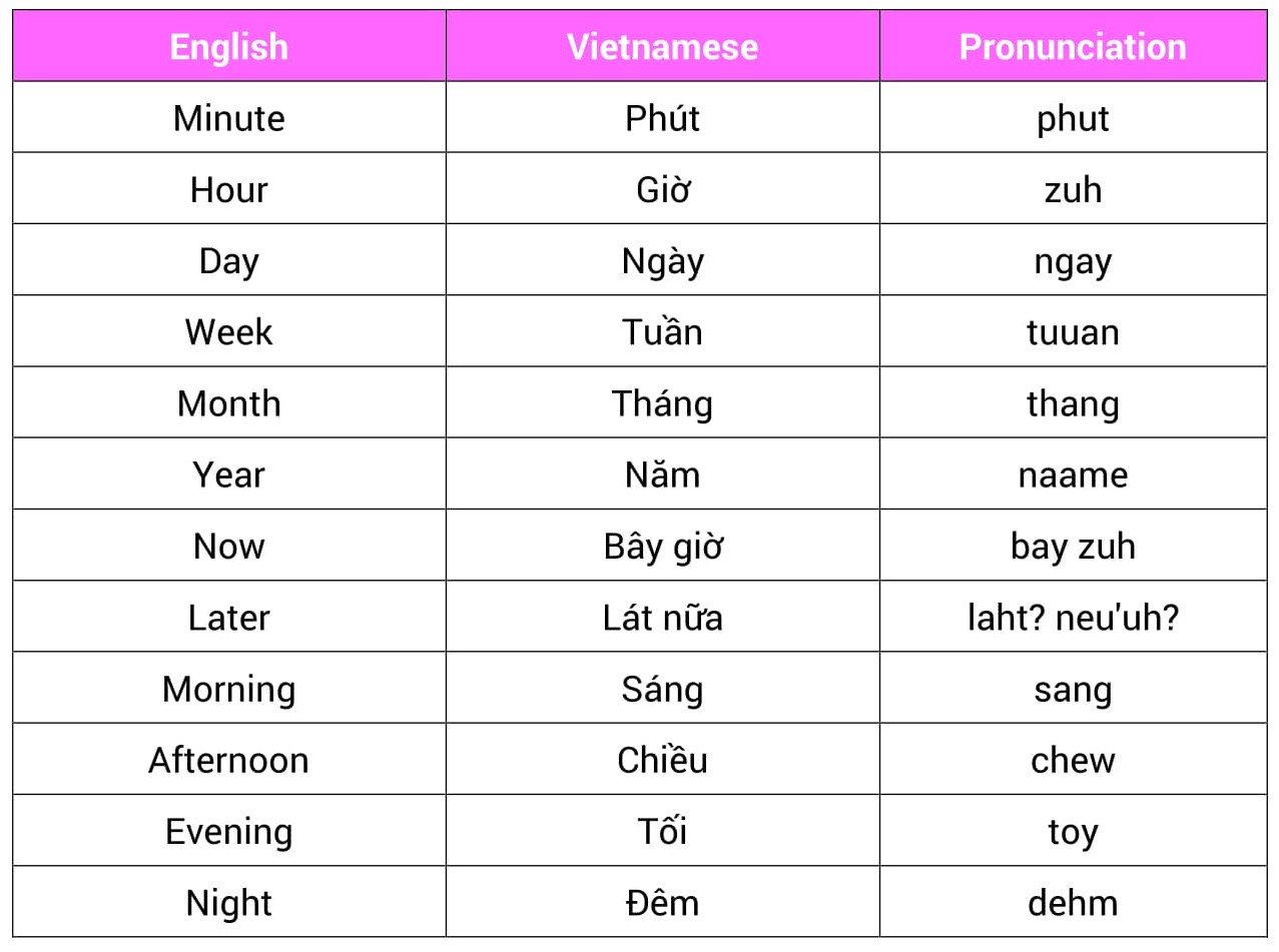 Vietnamese Words And Phrases